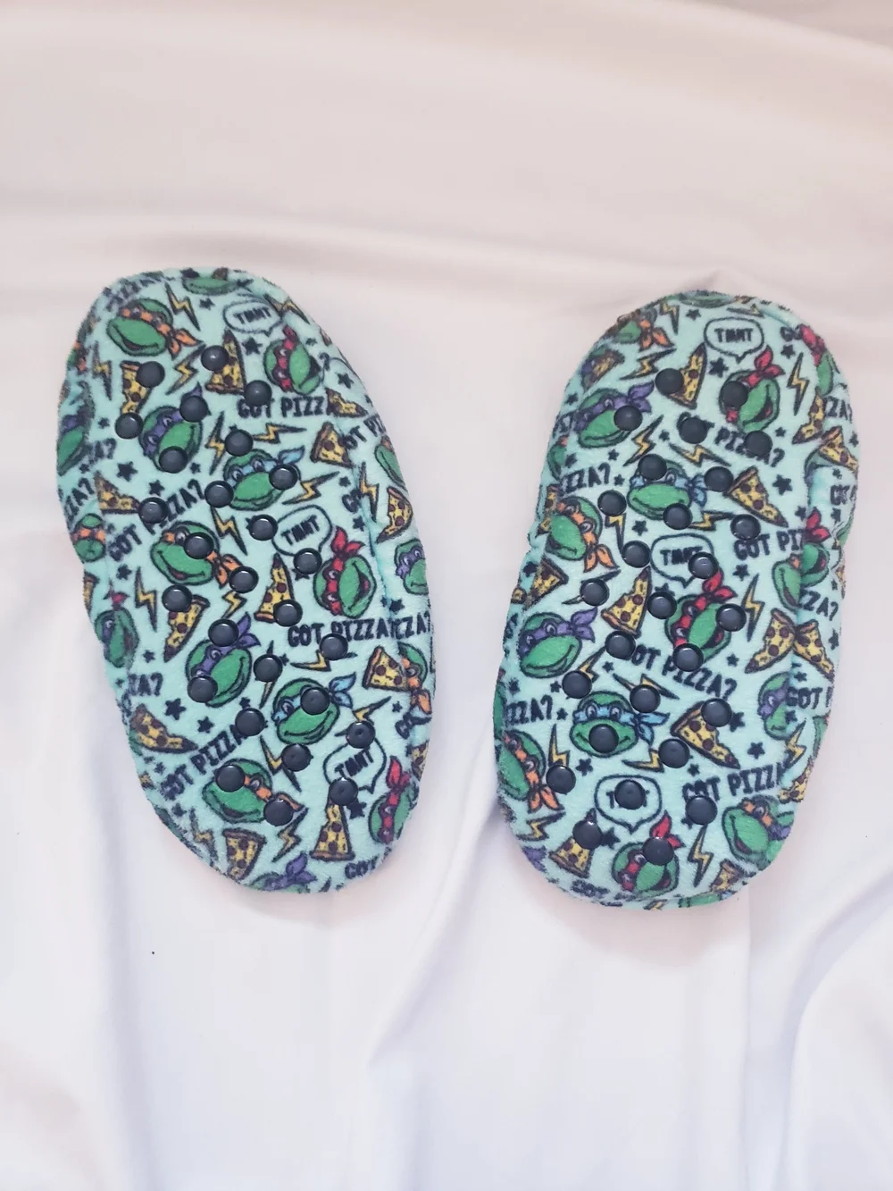 Boys 9/10 TMNT Ninja Turtle Print Slip-On Slippers